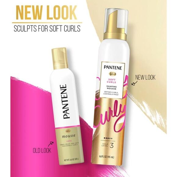 Pantene Pro-V Soft Curl Defining For Frizzy Hair Mousse set 3 Frizz Control - Picture 2 of 6